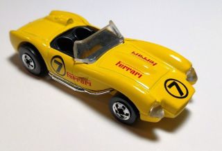 Vintage Hot Wheels Classic Ferrari 250 Yellow 7 Racecar 1/64 Diecast