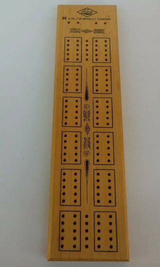 Milton Bradley Cribbage Board Lowe Vintage Wood Wooden Pegs Game Stocking