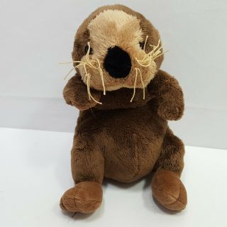 Ganz Webkinz Sea Otter Plush Toy Brown Tan 8 " Tall Bean Bag