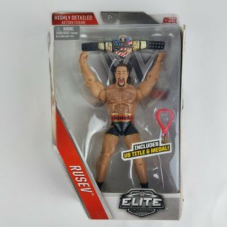 Wwe Mattel Elite Then Now Forever Rusev With Us Title & Medal Nxt Smackdown Wwf