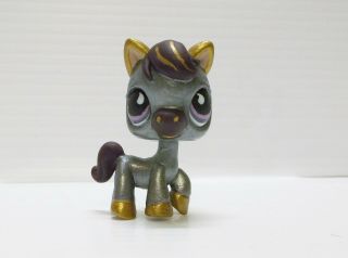 Horse Pony Silver Purple Gold Littlest Pet Shop Ooak Custom Painted By Pizzazz
