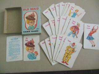 Vintage Fairchild Old Maid Card Game 39 Cards,  Directions Card Bx 60 