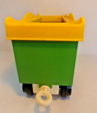1973 FISHER PRICE Circus Train 991 Little People Green Cage Car & Lion Figure J 3