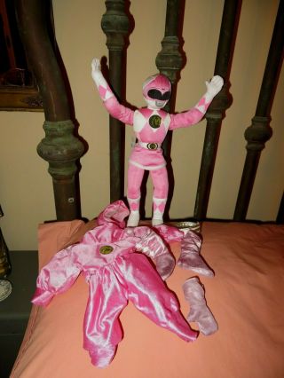Vintage Mighty Morphin Power Rangers Plush Pink Ranger Kenner 1995 Pink Outfit