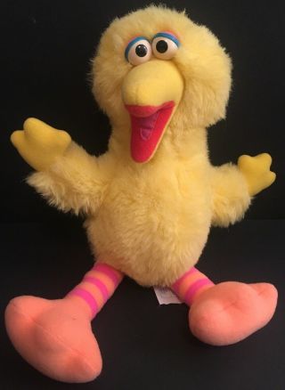 Vintage 1986 Hasbro Big Bird 14 " Plush Stuffed Animal Sesame Street Toy Doll