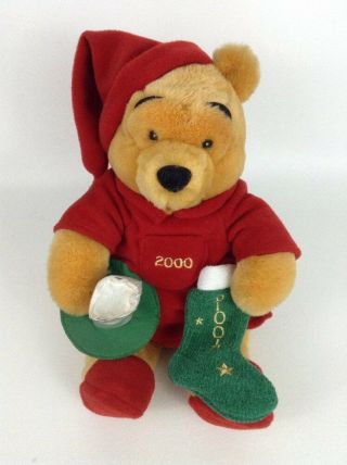 Winnie The Pooh 2000 Holiday Pooh Bear 10 " Plush Stuffed Toy Walt Disney Company