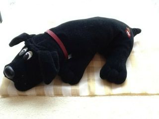 Vintage Pound Puppy Large Black Plush Dog 18 Inch 1985 Tonka With Red Collar