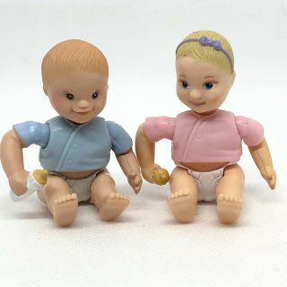 Fisher Price Loving Family Dollhouse Twin Boy Girl Baby Dolls Babies Figures 