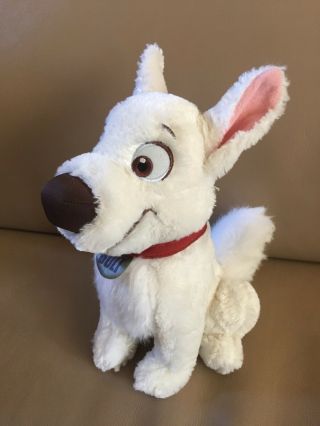 Disney Store Bolt Plush Dog 12” Sitting Stuffed Animal Soft &