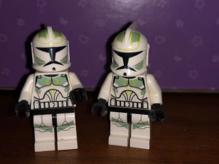 Lego (2) Star Wars Green Clone Troopers Horn Company Minifigure 7913 Sw0298