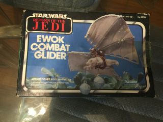 Vintage 1983 Kenner Star Wars Rotj Ewok Combat Glider 100 Complete W/ Box Etc