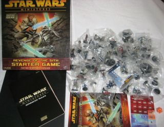 Star Wars Miniatures Revenge Of The Sith (wotc) Full Set Of 60 -,  Starter
