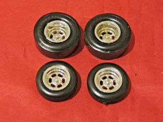 Model Car Parts Amt Goodyear Slicks With Front Tires And Chrome Wheels 1/25