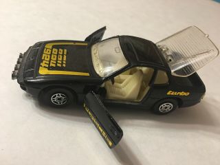 Corgi Porsche 924 Turbo Great Britain Sports Car Black Gold Toy Metal
