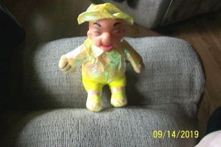 Vtg Mr Magoo Rubber Face,  Soft Body Dressed In Yellow Glitter Outfit Vgc 10 "