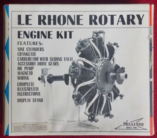 Vintage Williams Bros.  1/8 Le Rhone Rotory Engine Kit - cat.  301 - Look 2