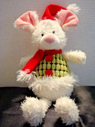Gund Christmas Mouse Santa Hat Mr.  Jingles 15” 4035955 Holiday Plush Mouse Toy