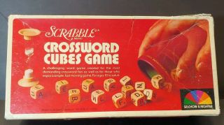 Vtg Scrabble Brand Crossword Cubes Game 1976 Selchow & Righter Wood Word Dice