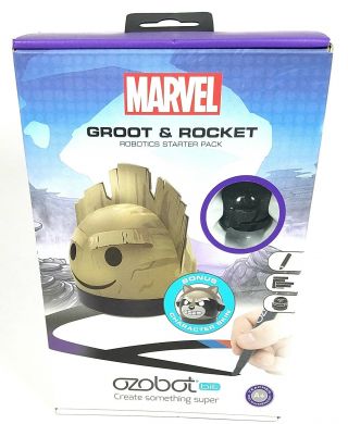 Ozobot Bit Marvel Groot & Rocket Robotics Starter Pack Black