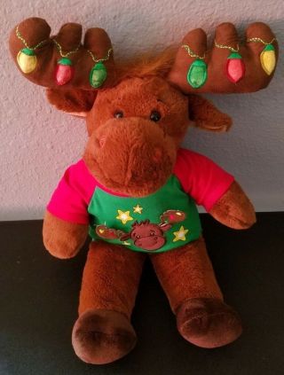 Build A Bear Christmas Moose Antlers Reindeer Lights Plush Stuffed Animal Babw