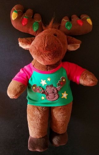 Build a Bear Christmas Moose Antlers Reindeer Lights Plush Stuffed Animal BABW 3