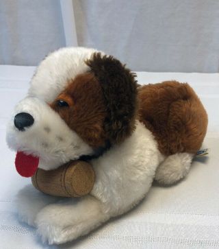 Vintage Dakin St Bernard Plush Dog 1977 Stuffed Animal Toy Little Chalet Puppy