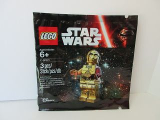 Lego Star Wars 5002948 C - 3po,  Poly Bag From 2015 Minifig Droid Red Arm