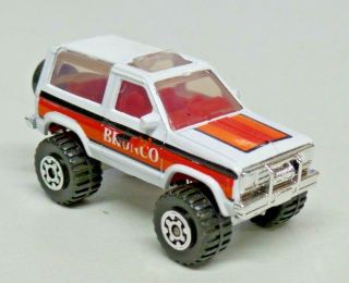 Matchbox Ford Bronco Ii Toy Die Cast Truck 1987 1:57 Loose White Orange Stripes