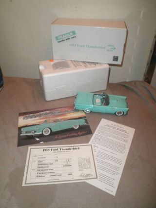 Danbury 1955 Blue Ford Thunderbird Diecast Model Car W/ Box & Title