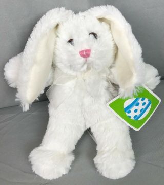 Animal Adventure White Easter Bunny Rabbit Plush Stuffed Animal 2017 Pink Nose