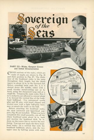 1933 How To Build Sovereign Of The Sea Model Ship Modeling Plans Diagrams