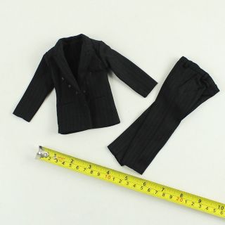 Male Black Suit Fit For 1/6 Scale Hot Toys Action Figures Body