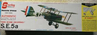 Vintage Sterling Models Biplane S.  E.  5a Royal Air Force Wwi Drops Bombs A17 - 298