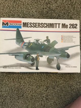 Vintage 1978 Messerschmitt Me 262 Plastic Model Kit 1/48 Scale Boxed