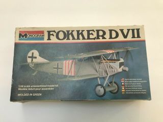 Vintage Model Airplane Kit Fokker D Vii Monogram - No.  5203 - 1:48 1979