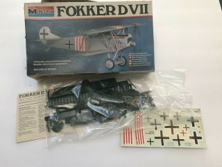 vintage model airplane kit Fokker D VII Monogram - No.  5203 - 1:48 1979 2