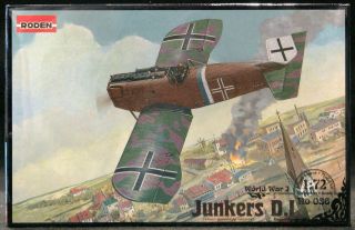1/72 Roden Models Junkers D - I German Wwi Attack Plane