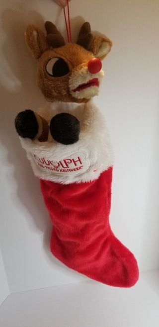 Gemmy Rudolph The Red Nosed Reindeer Light Up Animated Singing Stocking Video