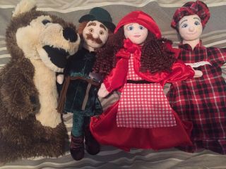 Fao Little Red Riding Hood Hand Puppets 4 Piece Set Wolf,  Granny,  Woodsman