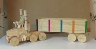 Handmade Wooden Toy Truck - Tractor Trailer Set