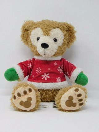 Disney Parks Duffy Bear Hidden Mickey 12 " Plush Christmas Holiday Sweater No Hat