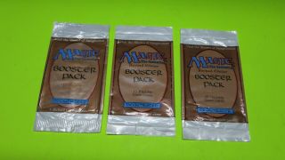 3x Empty Opened Revised 3rd Edition Packs Mtg Magic The Gathering Wrapper