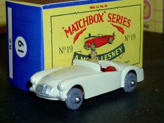 Matchbox Moko Lesney Mga Sports Car 19 B3 Off - Wht Silv Gpw Sc4 Nm & Crafted Box