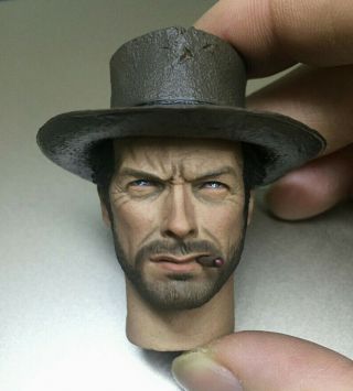 West Cowboy Clint Eastwood Head Sculpt 1/6 A Fistful Of Dollars F/ Action Figure