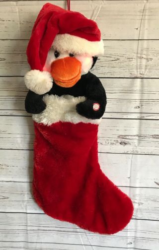 Dan Dee Animated Singing Penguin Christmas Holiday Stocking