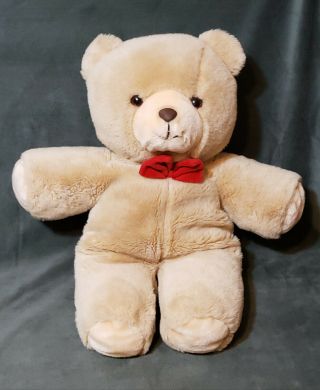 Vintage Gerber Tender Loving Care Tlc 20 " Tan Teddy Bear Plush Red Bow