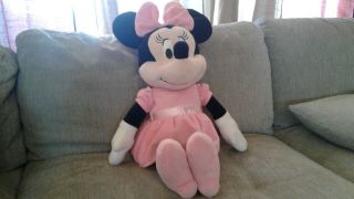 Minnie Mouse Large 26 Inch Disney Plush Doll Kids Stuffed Animal Pink And White