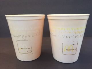 2 Cups Fisher Price Mcdonald’s Soda Fountain Toy 1988 Milkshake Or Drink Cups