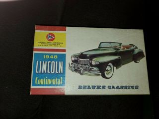 Pyro 1948 Classic Lincoln Continental Plastic Model Kit 330 - 98 - Vintage Nos 60s