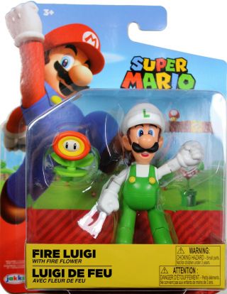 World Of Nintendo Fire Luigi W/fire Flower (wave 14) Action Figure Jakks